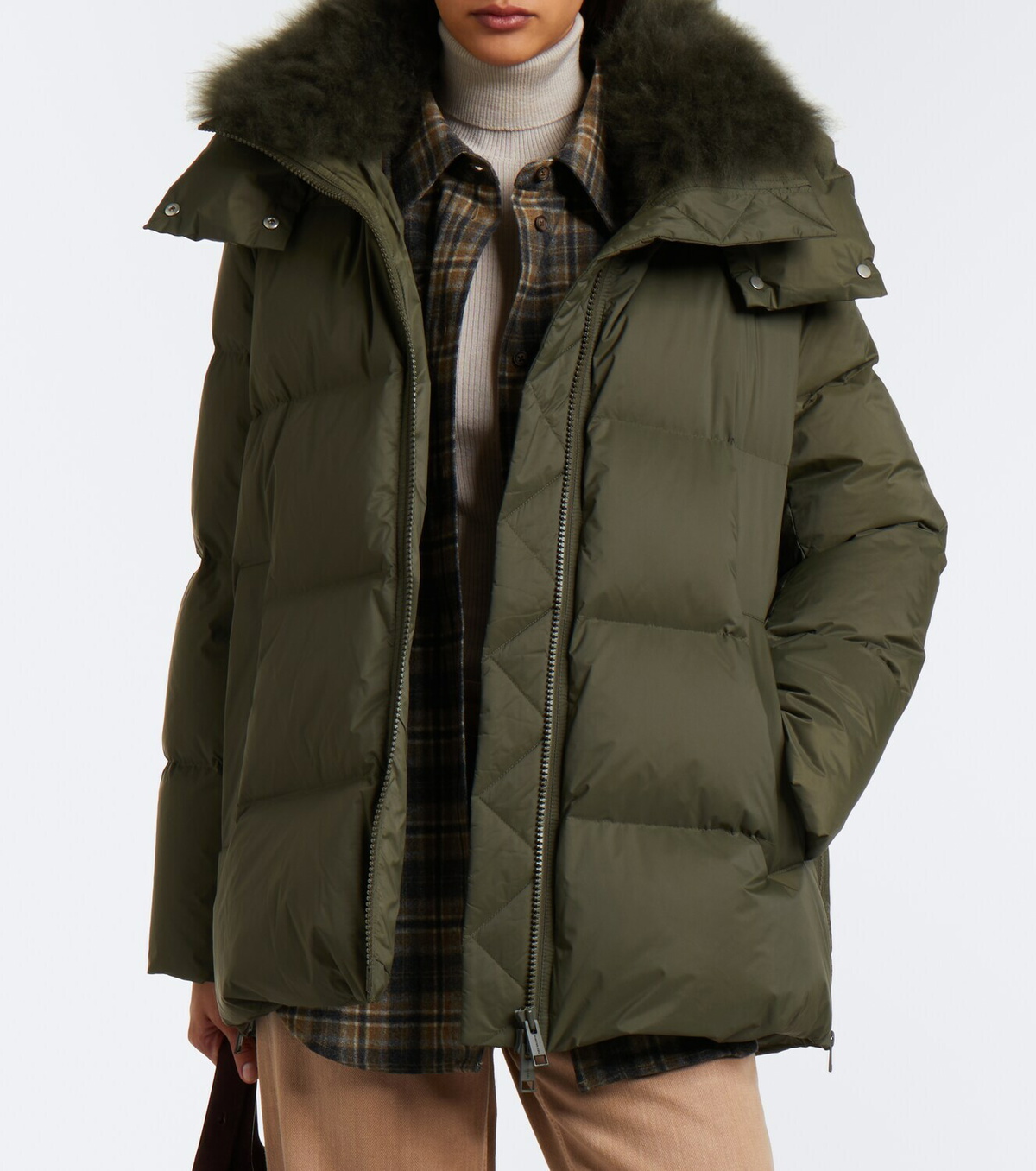 Yves Salomon Shearling-trimmed down jacket