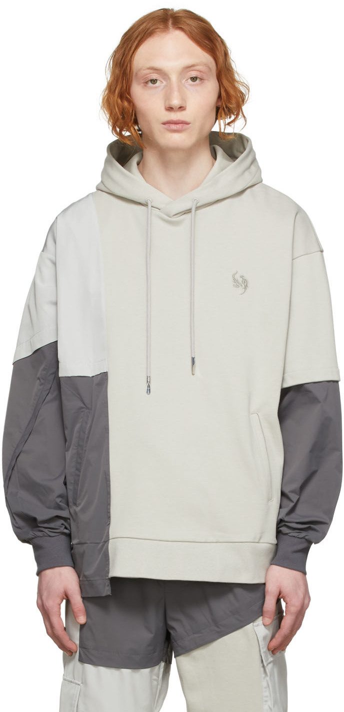 Feng Chen Wang Grey Patch Hoodie Feng Chen Wang