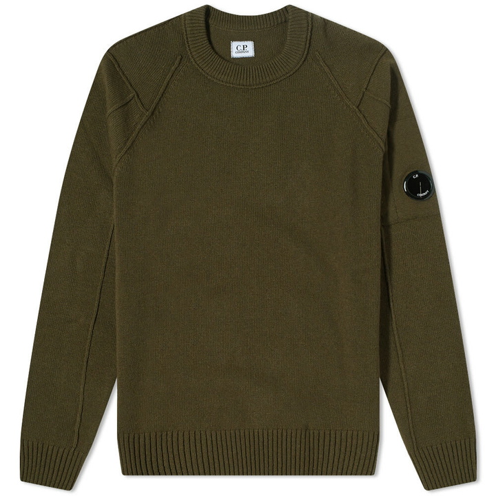 Photo: C.P. Company Men's Arm Lens Crew Knit in Ivy Green