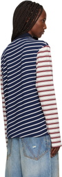 Wales Bonner Off-White & Navy 'The Spirit' Polo