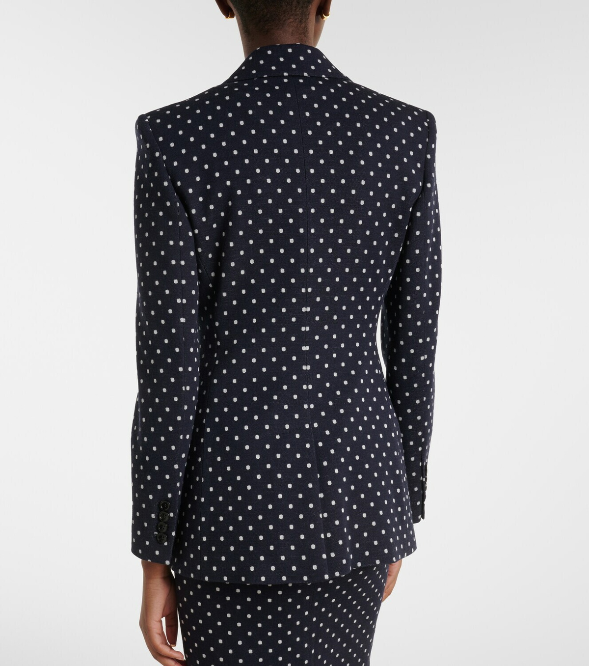 Max Mara Polka-dot double-breasted jersey blazer