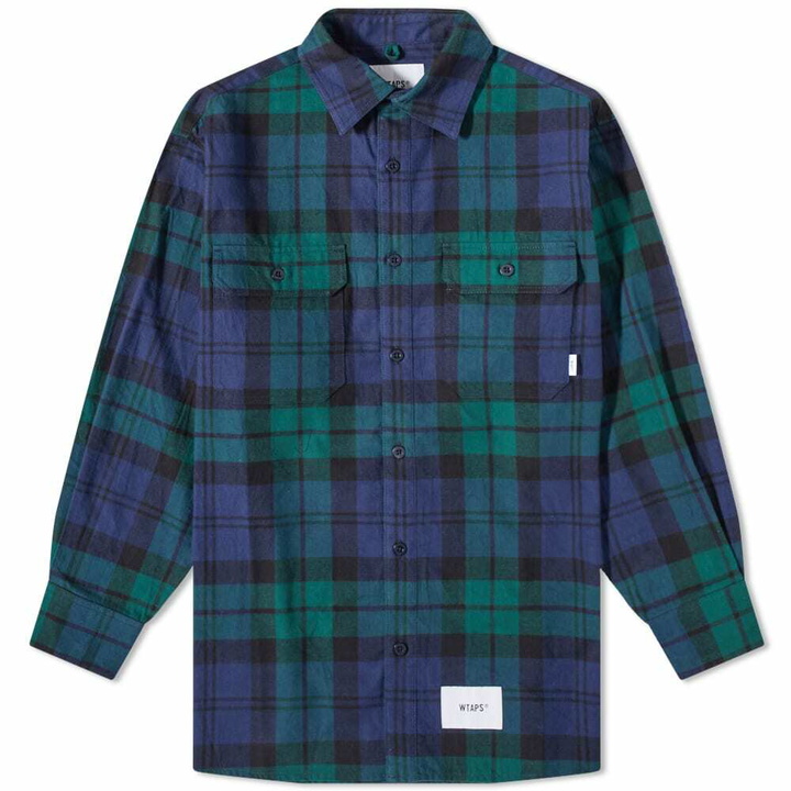 Photo: WTAPS Men's Deck Check Flannel Overshirt in Green