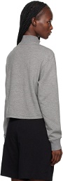 Theory Gray Cropped Sweater