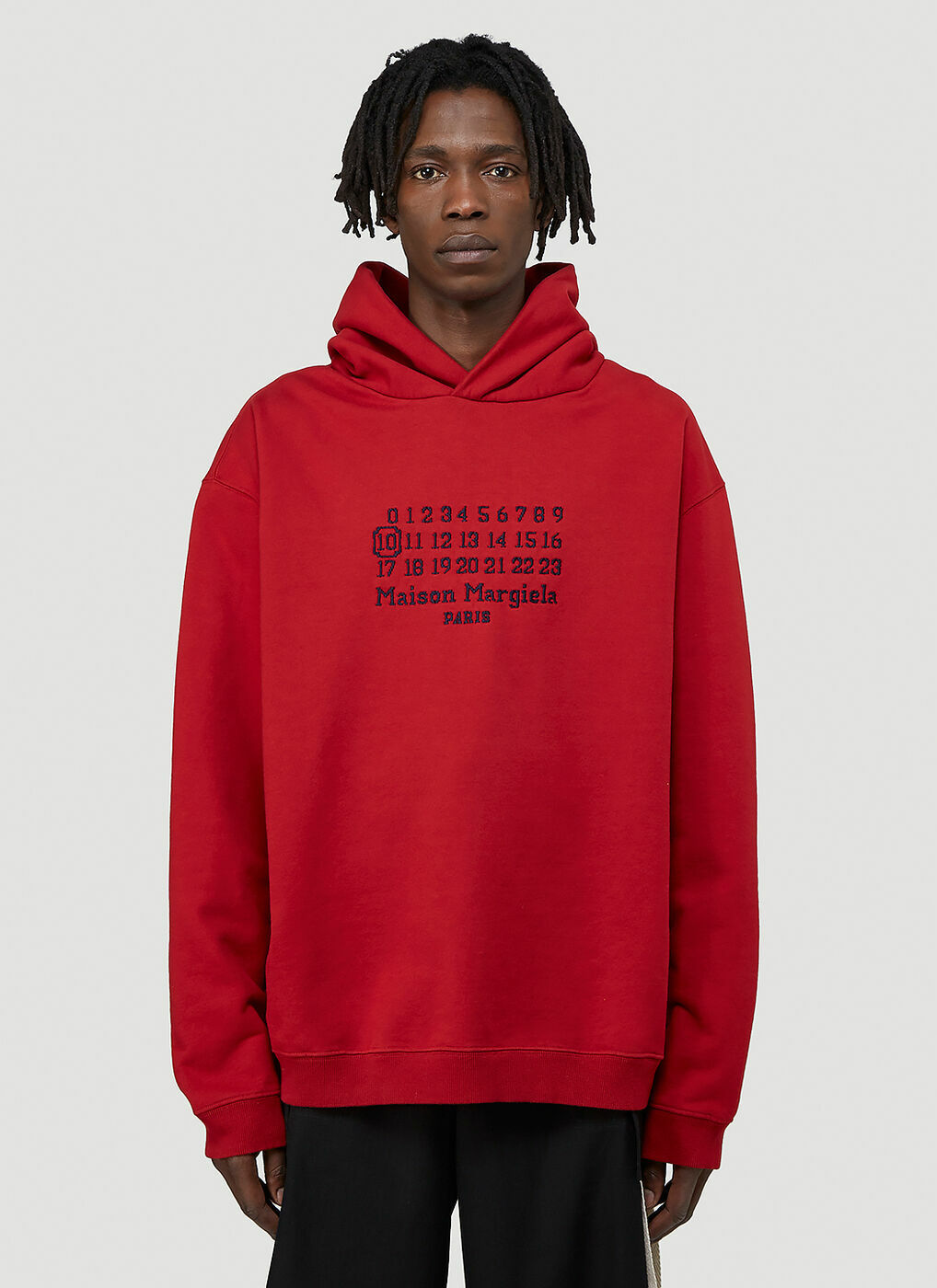 Logo Hooded Sweatshirt in Red Maison Margiela