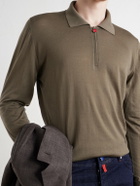 Kiton - Wool Half-Zip Sweater - Brown