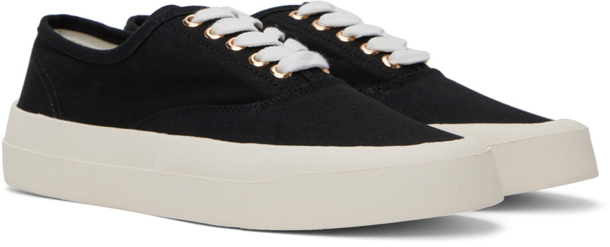 Maison Kitsuné Black Canvas Laced Sneakers