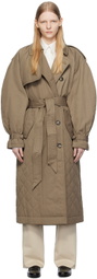 Elleme Khaki Quilted Trench Coat