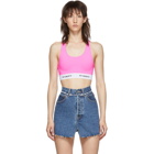 VETEMENTS Pink Logo Band Sports Bra