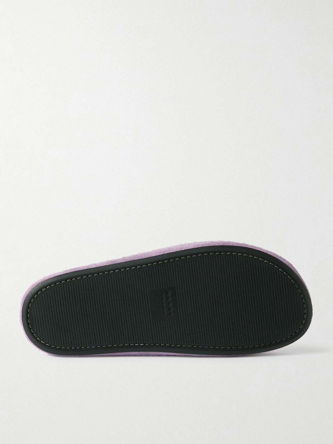 Marni - Logo-Embroidered Suede Slides - Purple
