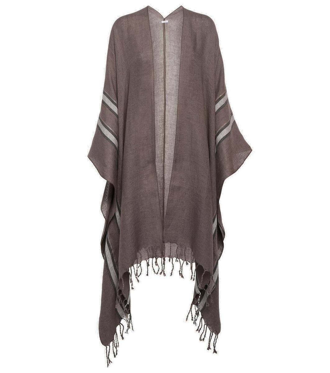 Brunello Cucinelli Striped linen cape Brunello Cucinelli