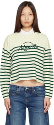 Moncler Off-White Striped Wool Sweater