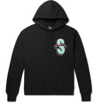 Stüssy - Logo-Appliquéd Fleece-Back Cotton-Jersey Hoodie - Black