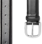 Anderson's - 3cm Navy Burnished-Leather Belt - Black