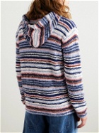 Marni - Striped Crocheted Cotton Hoodie - Neutrals