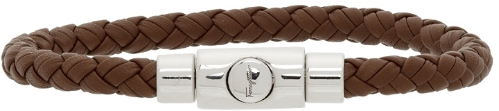 Photo: Salvatore Ferragamo Brown Leather Braided Bracelet