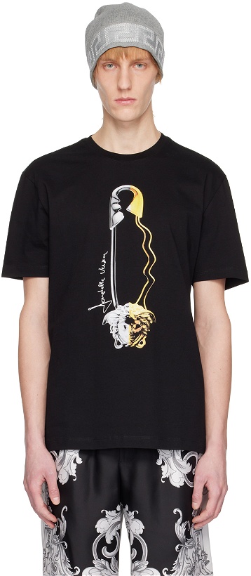 Photo: Versace Black Safety Pin T-Shirt