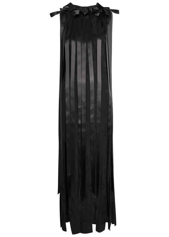 Photo: Simone Rocha Unbounded Ribbon Floral-jacquard Midi Dress Black