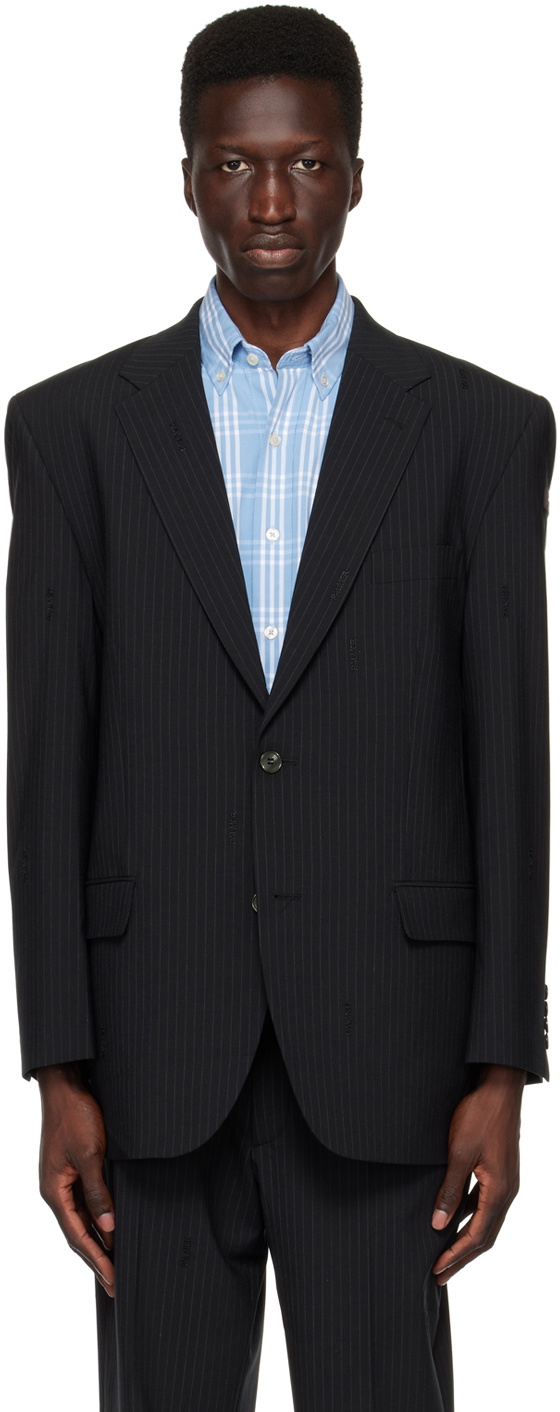 PALMER Black Pinstripe Blazer