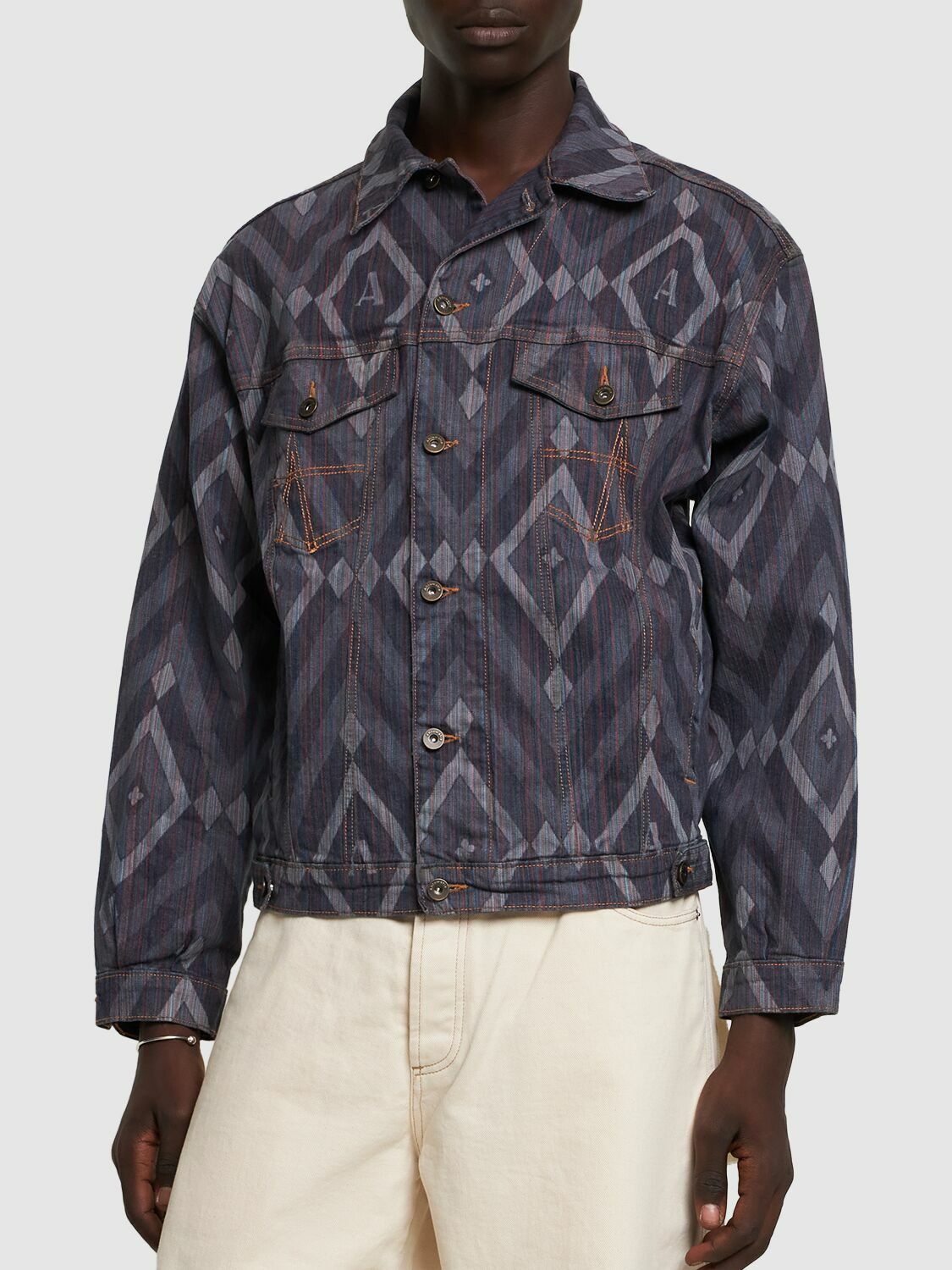 AHLUWALIA - Signature Printed Denim Jacket