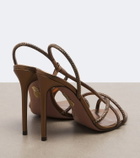 Aquazzura Horizon Crystal leather slingback sandals