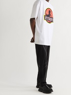 VETEMENTS - Oversized Logo-Embroidered Printed Cotton-Jersey T-Shirt - White