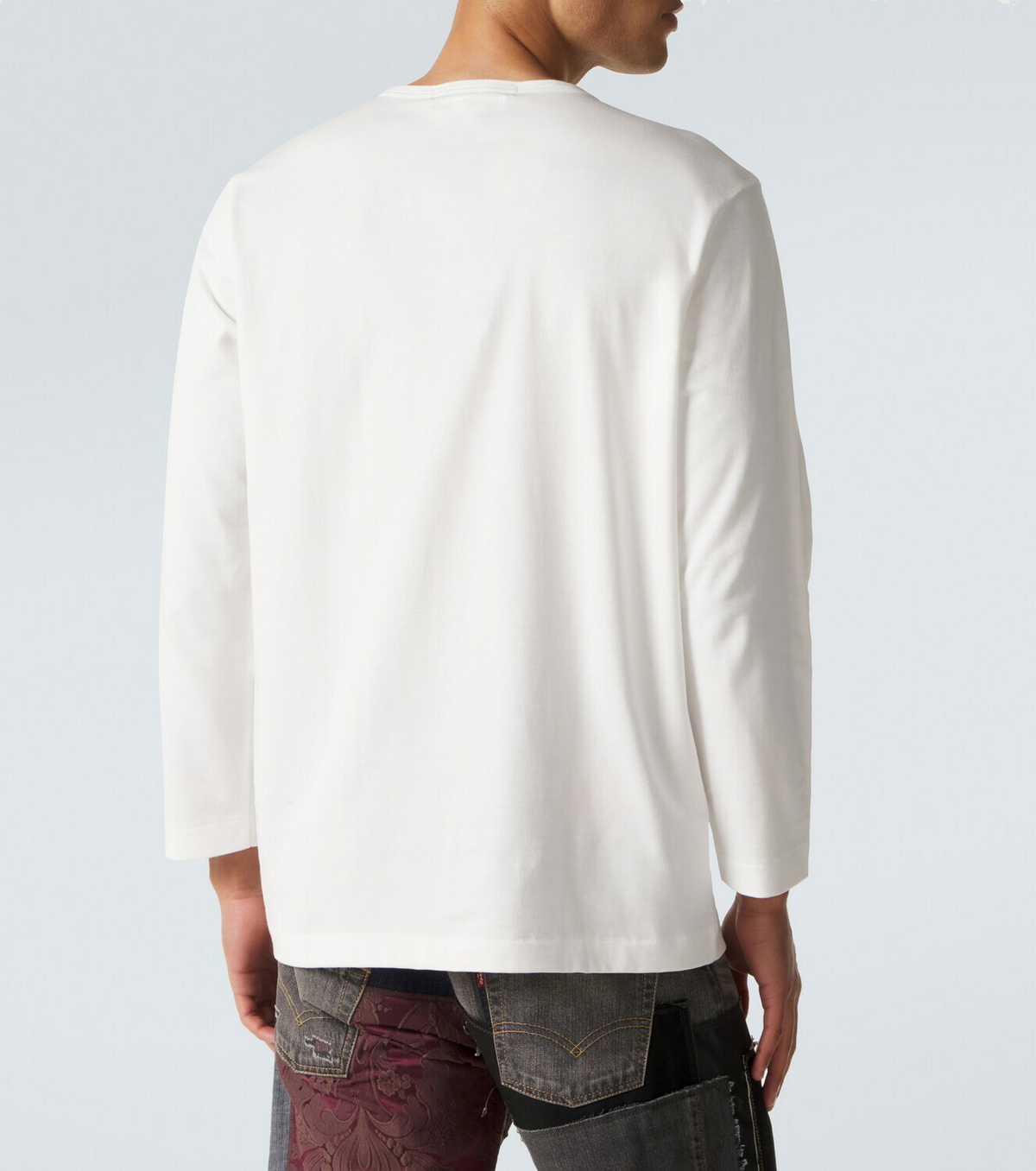 JUNYA WATANABE ホワイト 長袖 Tシャツ S Junya Watanabe x Merz B. Schwanen cotton jersey T-shirt Junya Watanabe