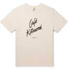 Café Kitsuné - Slim-Fit Logo-Print Cotton-Jersey T-Shirt - Neutrals