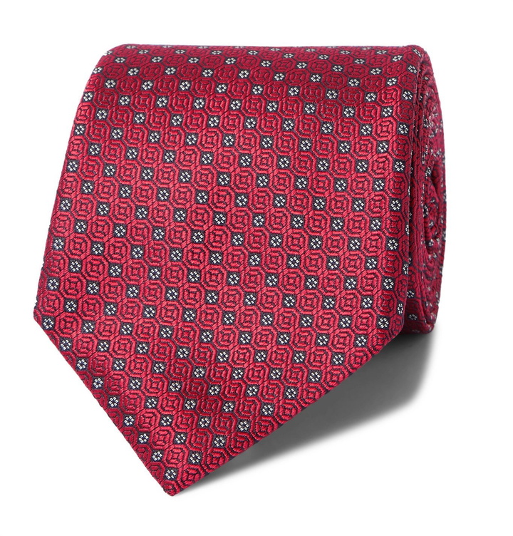 Photo: Canali - 8cm Silk-Jacquard Tie - Red