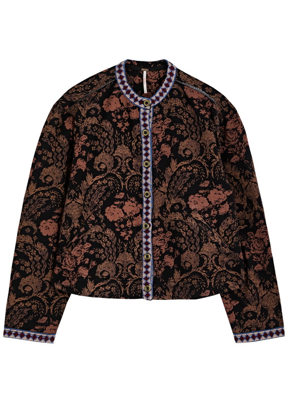 Photo: Free People Drifter Paisley-printed Cotton-blend Sweatshirt Brown