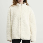 SKIMS Women's Faux Fur Zip Up Jacket in Egret