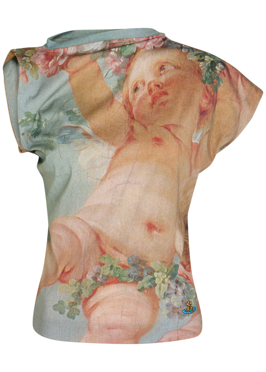 Vivienne Westwood Hebo Asymmetric Printed Cotton top Multicoloured