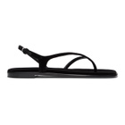 The Row Black Constance Flat Sandals