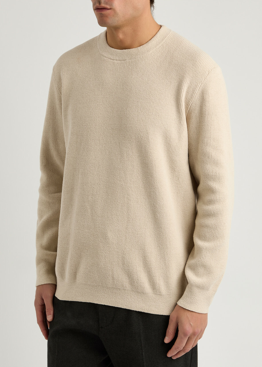 NN07 Danny Rib-knit Sweatshirt Ecru