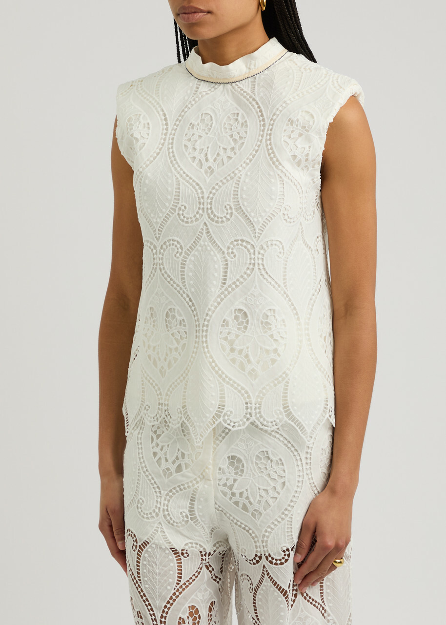 Lug Von Siga Linda Broderie Anglaise top Off White