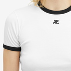 Courreges Women's Courrèges Reedition Contrast T-Shirt in Heritage White/Black