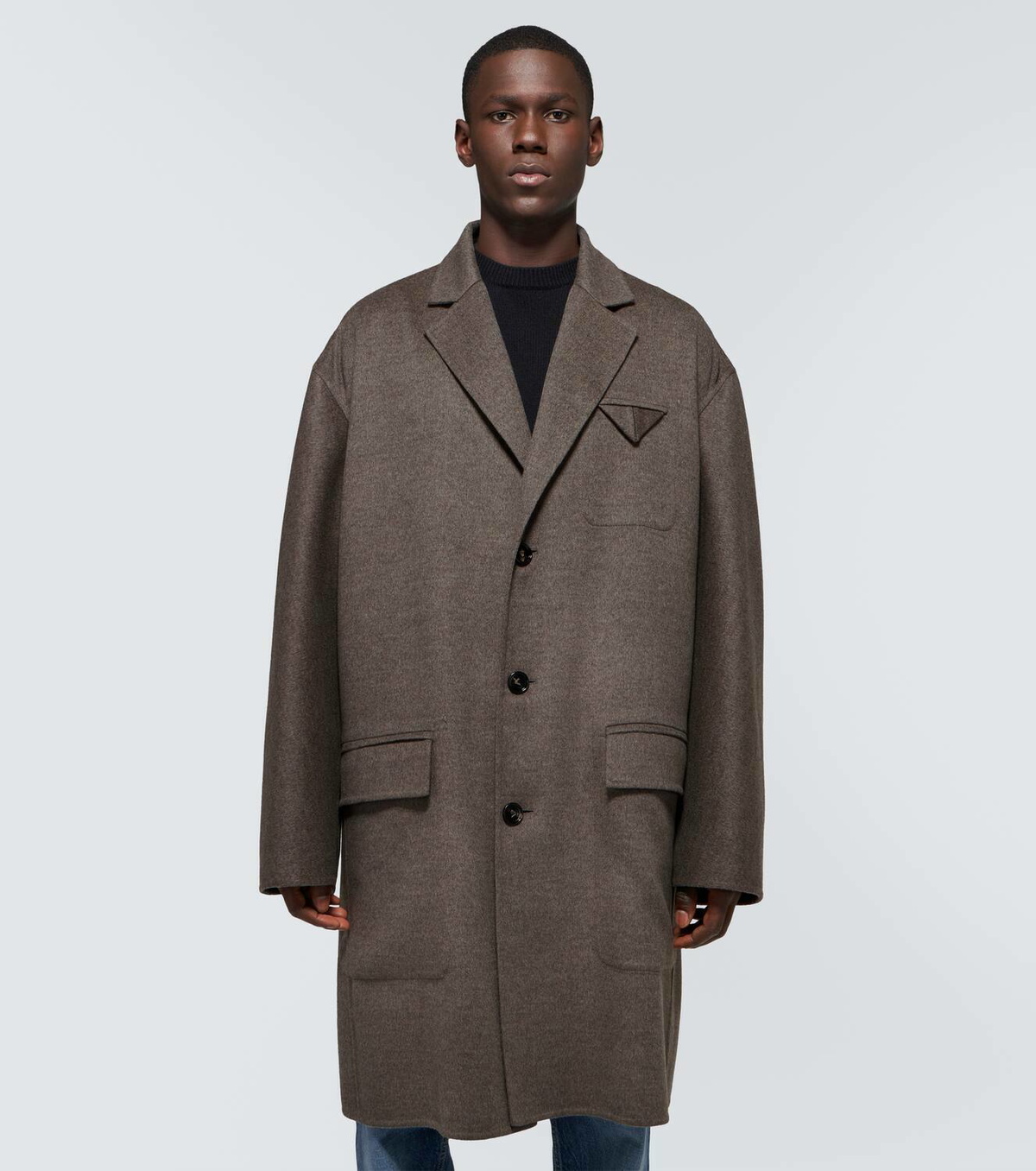 コート BOTTEGA VENETA COAT (677498V19V0 1000) Bottega Veneta® Men's Double Face Wool Trench Coat in
