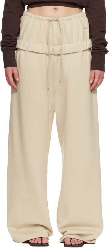 Photo: We11done Beige Layered Roll-Up Lounge Pants