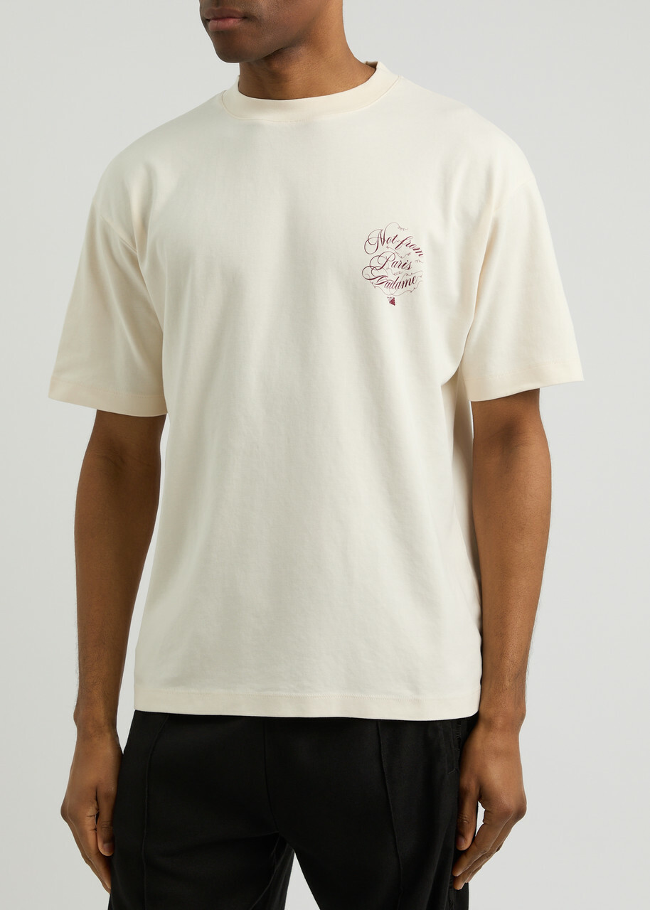 DRÔLE DE Monsieur Logo-print Cotton T-shirt Cream