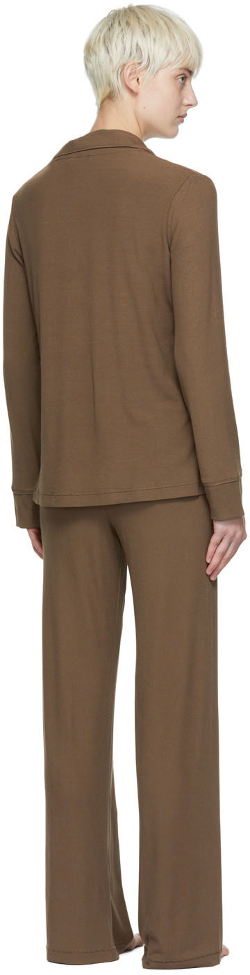 SKIMS Brown Soft Lounge Shirt & Lounge Pants Set SKIMS