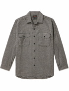 Beams Plus - Brushed Houndstooth Cotton-Blend Jacquard Overshirt - Gray