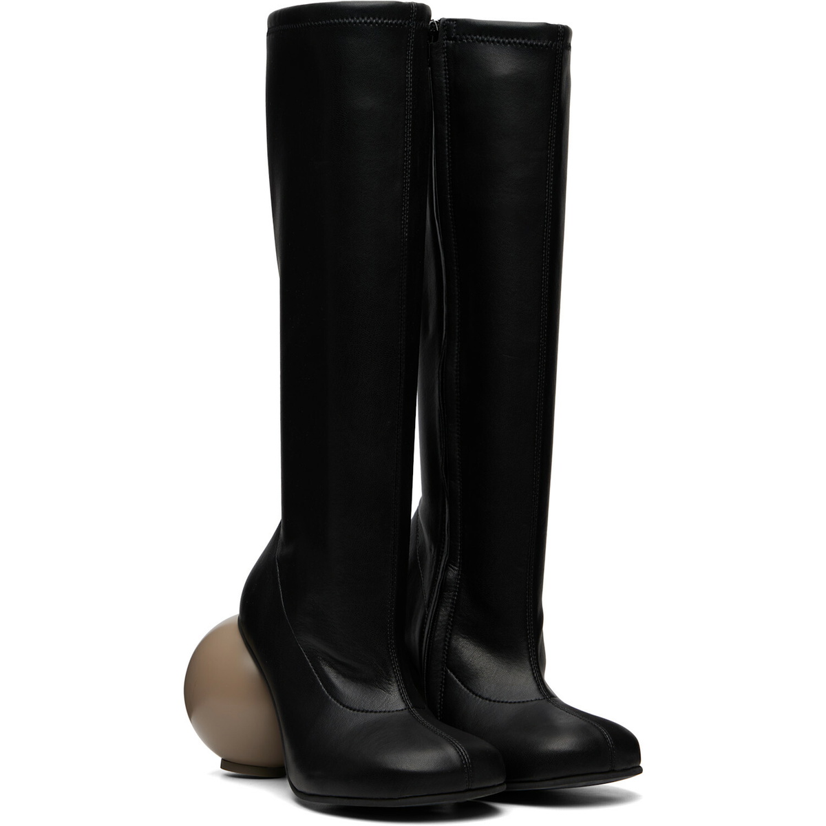 YUME YUME Black & Beige Ball Tall Boots