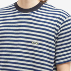 Sunnei Men's Reverisble Striped Logo T-Shirt in Black/Grey