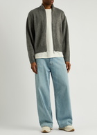 Mki Miyuki Zoku Logo-embroidered Knitted Track Jacket Grey
