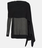 Proenza Schouler Cape-detail technical chiffon top