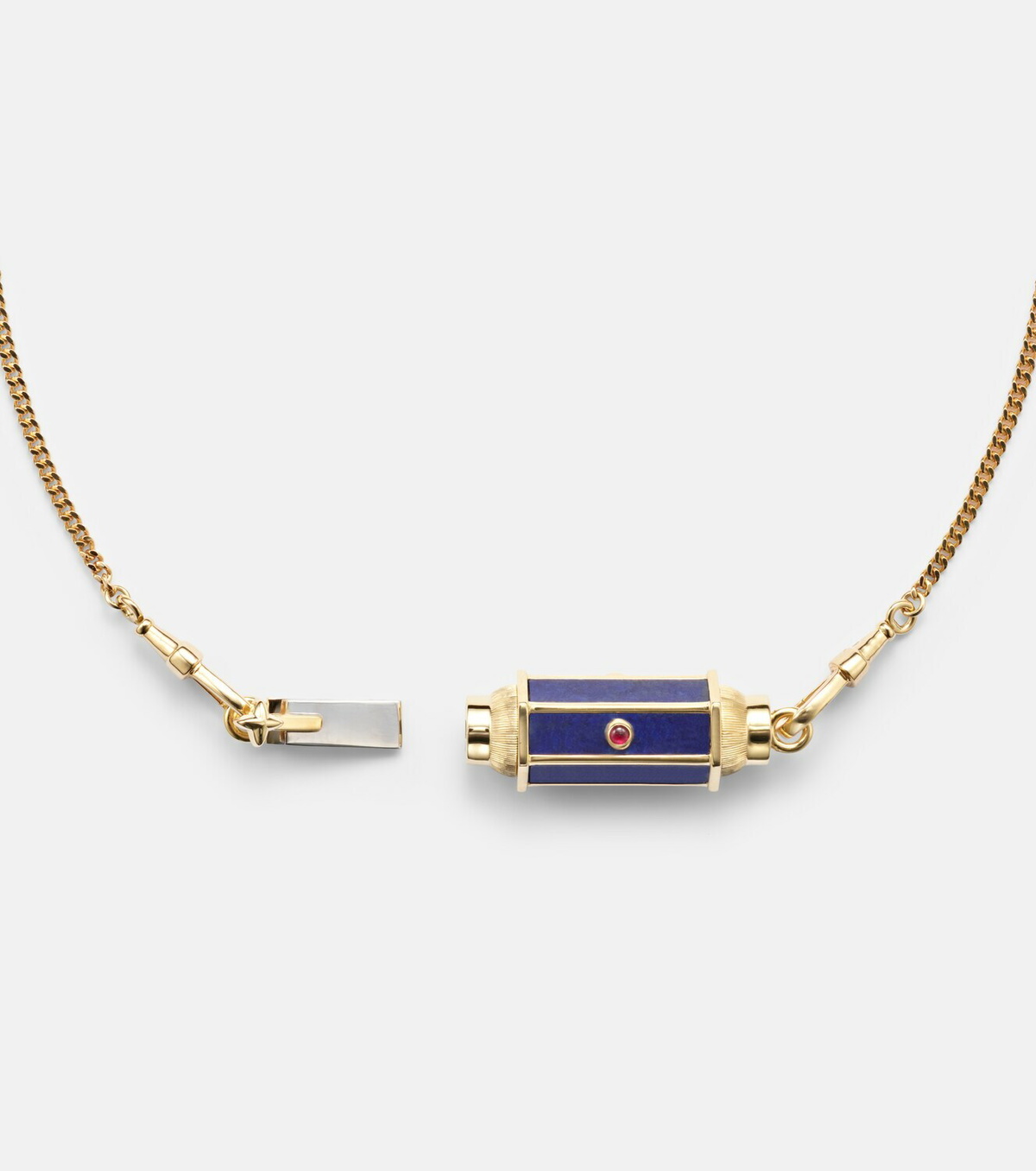 Marie Lichtenberg Baby 18kt gold pendant necklace with lapis and rubies