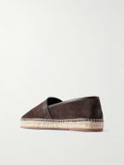 Manolo Blahnik - Nerano Leather-Trimmed Suede Espadrilles - Brown