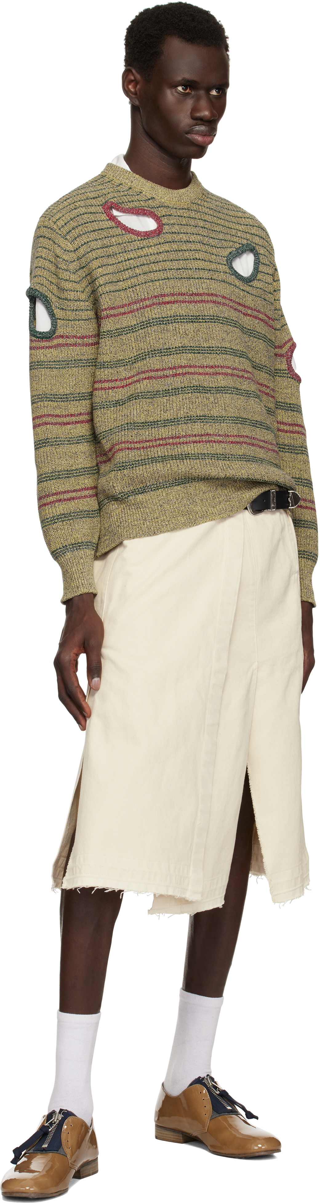 Toga Virilis Off-White Wrap Denim Skirt