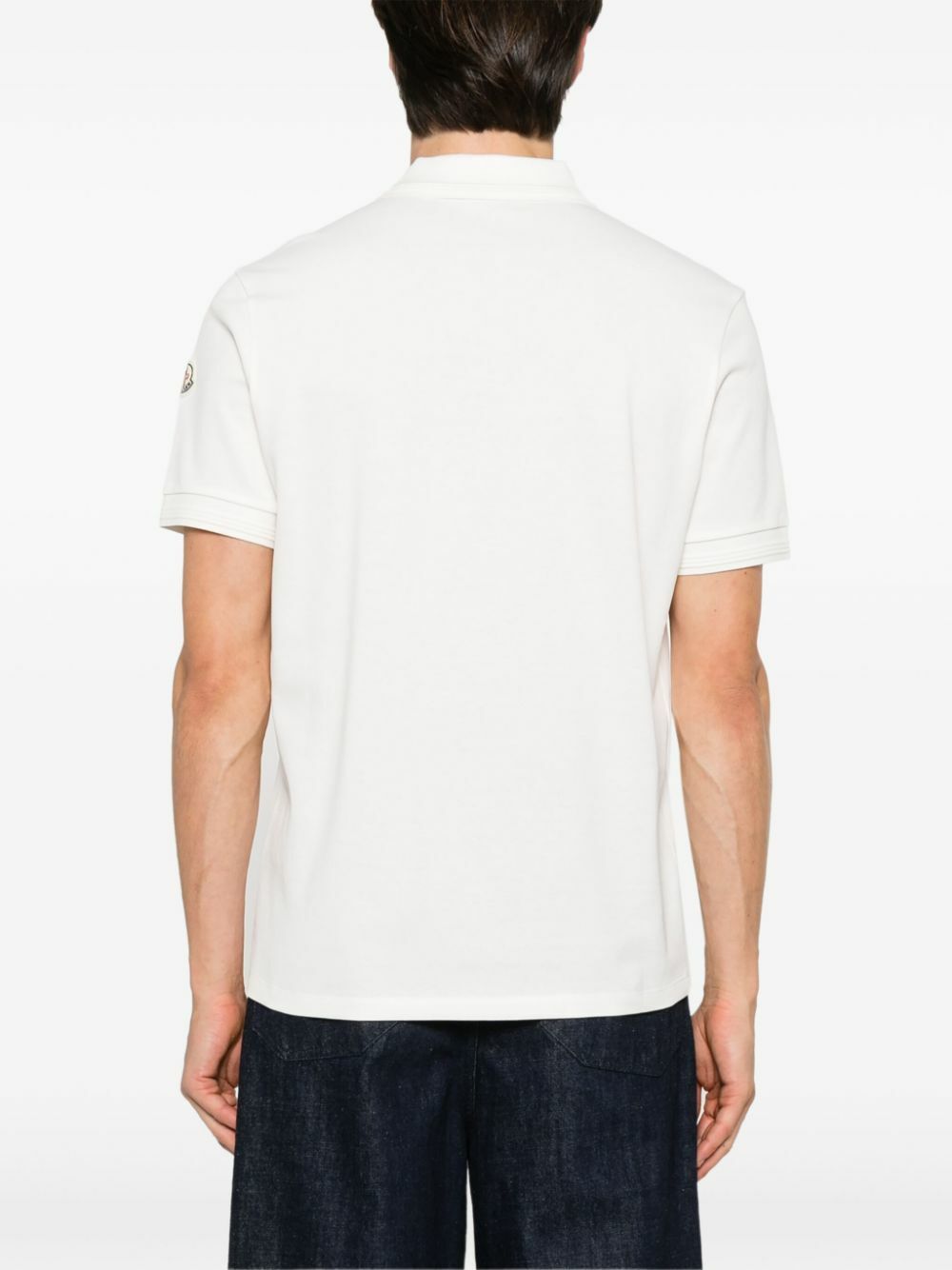 Moncler White Zip-Up Polo Shirt Moncler