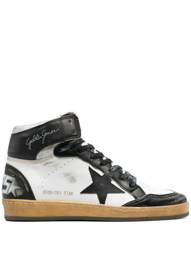 Photo: GOLDEN GOOSE - Sky-star Leather Sneakers