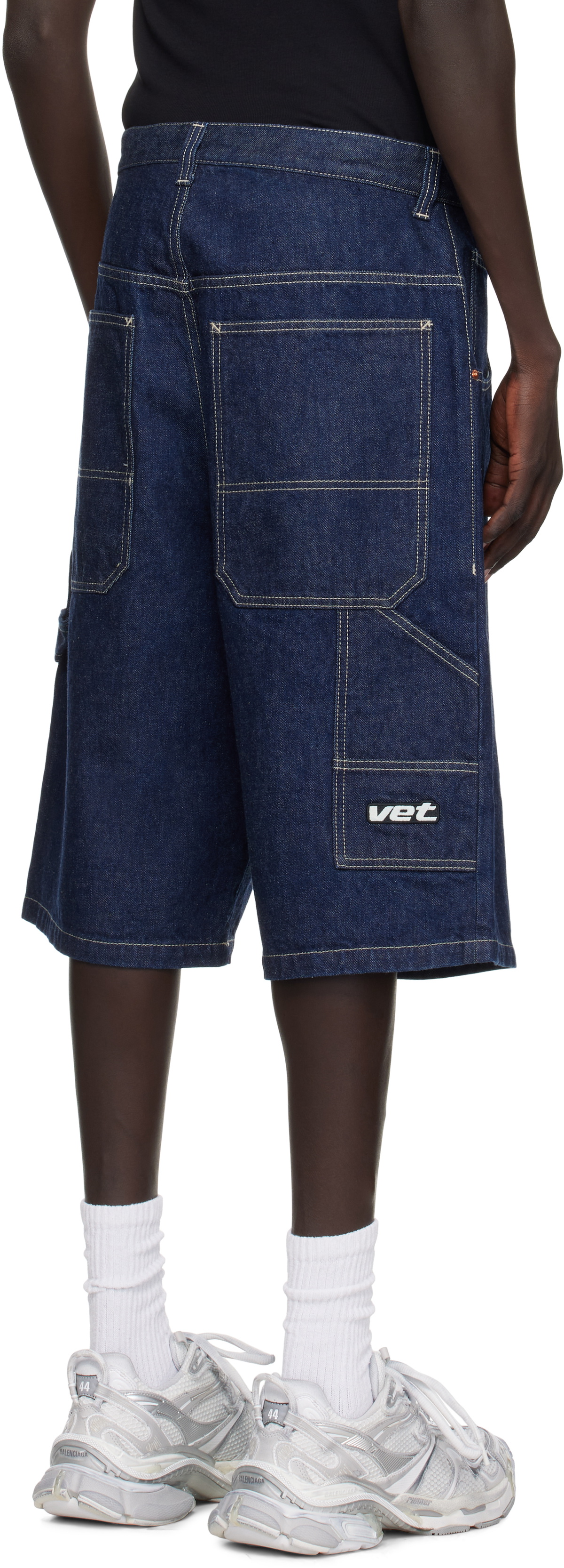VETEMENTS Navy Hip-Hop Denim Shorts